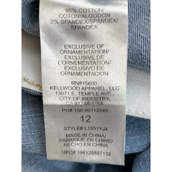 WIT& WISDOM Jeans Womens 12 Blue Cotton Blend Stretch Raw Hem Classic Skinny - Picture 4 of 6